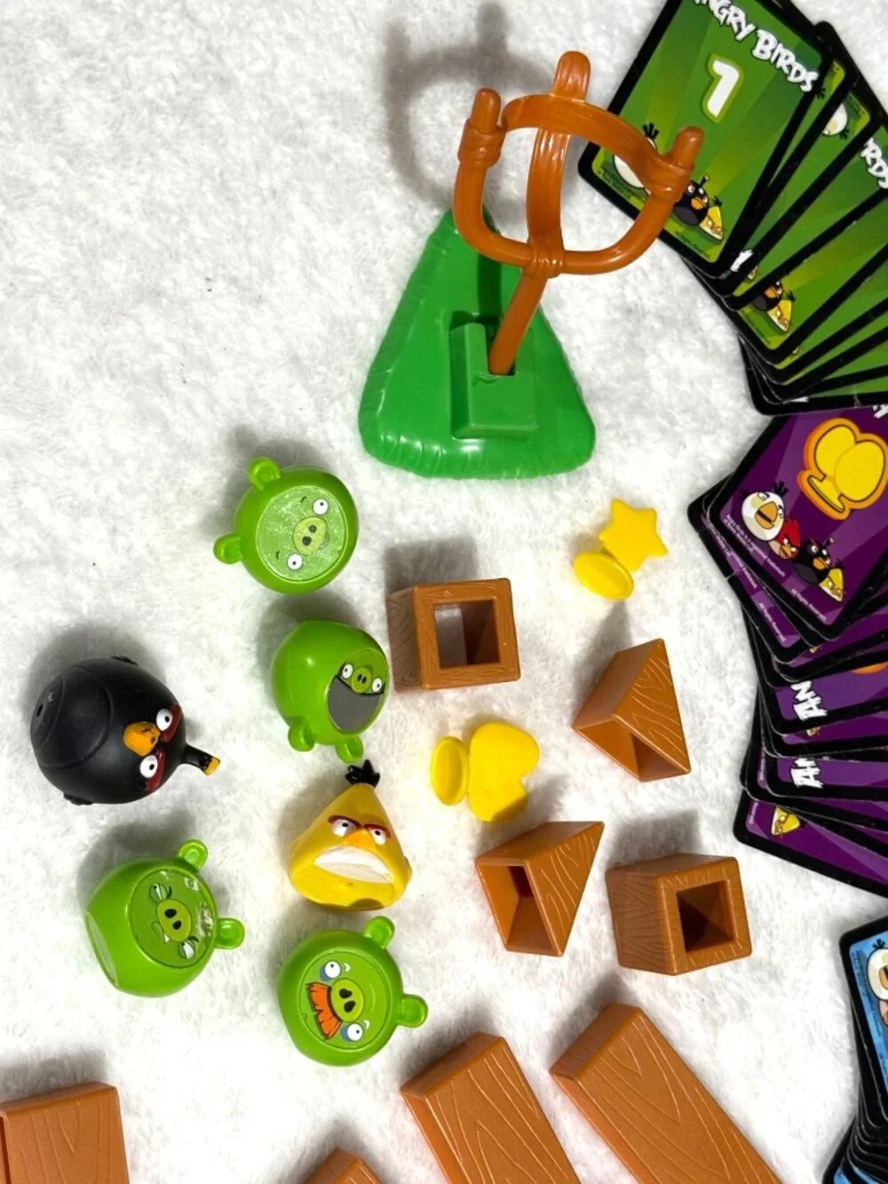 Angry Bird game pieces cards, pigs, launcher/slinger mega fling replacement